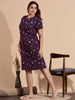 Elegant Wine Cotton Premium Short Nighty for Women