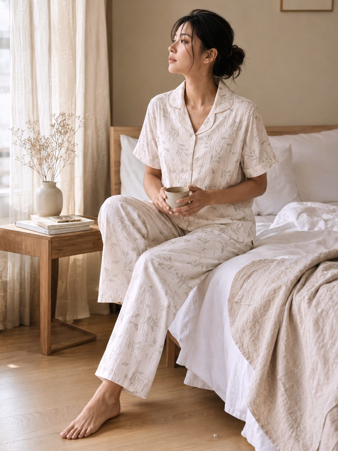 Peachy dream bamboo crush korean style night suit online