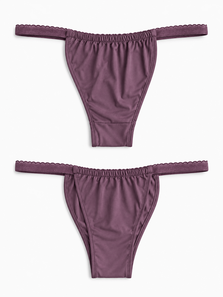 Mauve Aroma Malai Modal Slip Nightdress with Floral Lace Detail