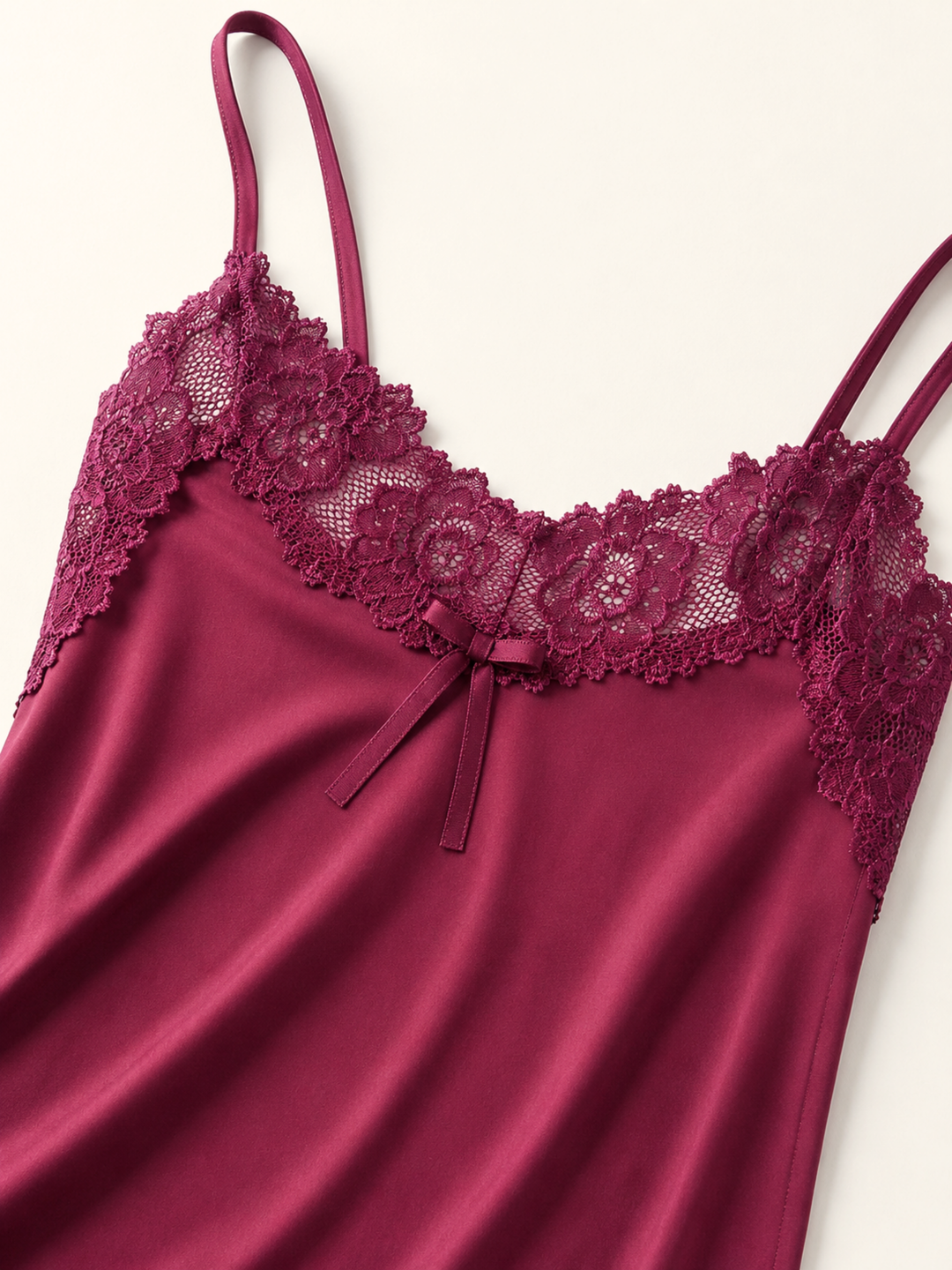 Berry Seduction Malai Modal Lace Trim Babydoll Dress for Women