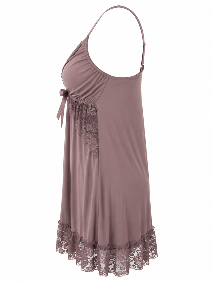 Honeymoon style babydoll dress for women in soft malai modal.