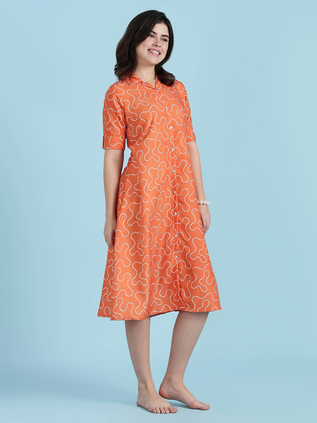 Juicy sparkle orange nighty dress for women
