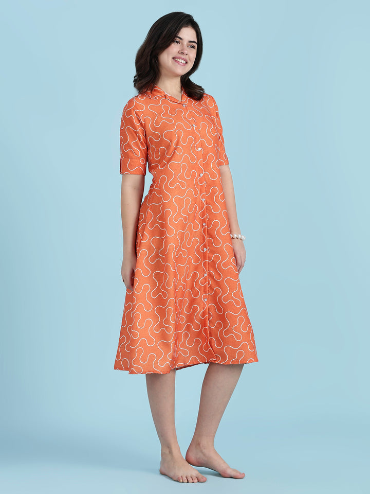 Juicy sparkle orange nighty dress for women