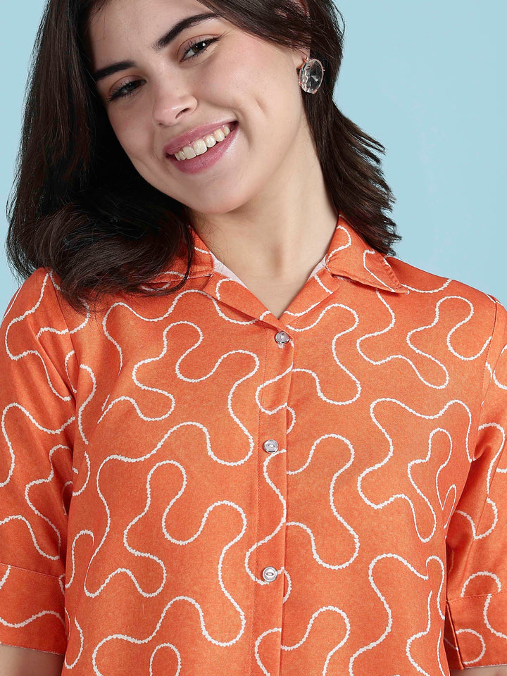Juicy sparkle orange nighty dress for women