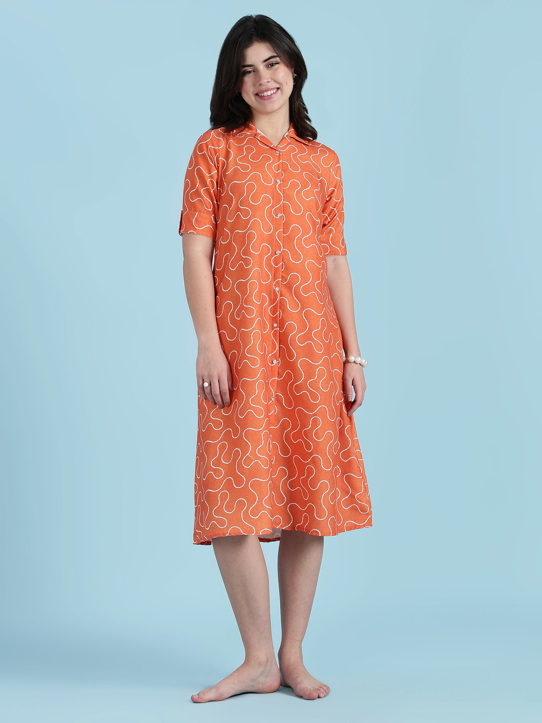 Juicy sparkle orange nighty dress for women