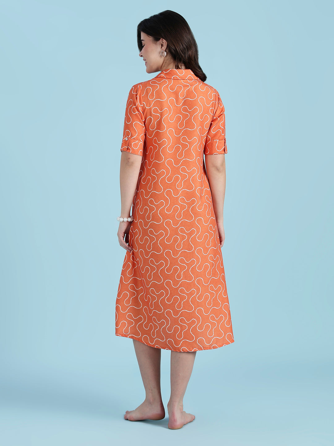 Juicy sparkle orange nighty dress for women