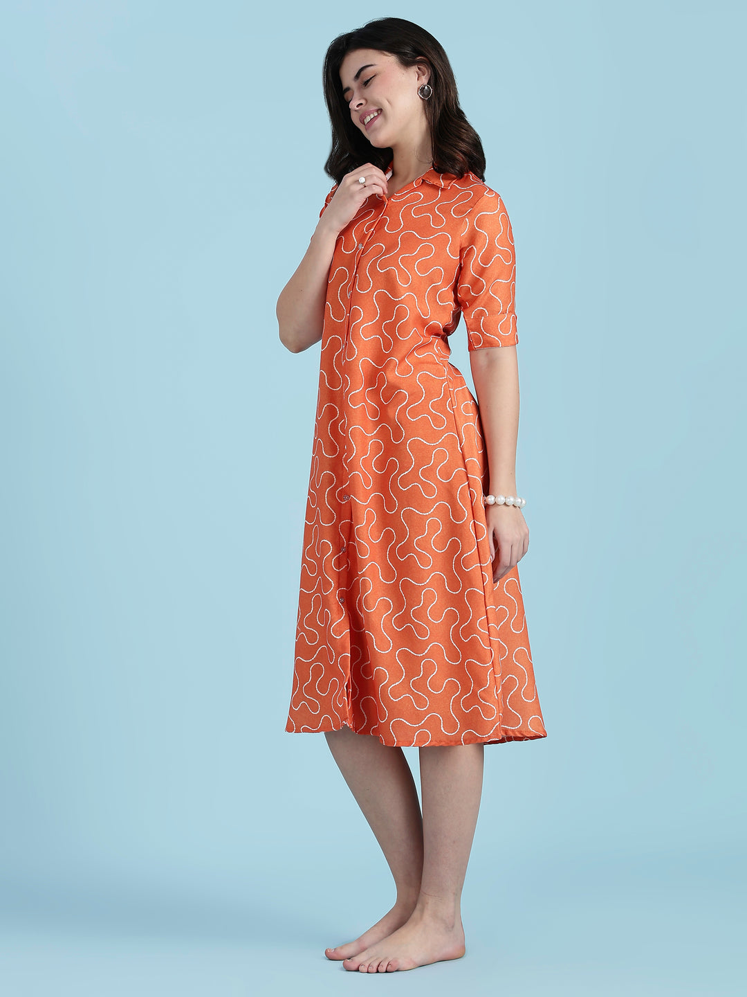Juicy sparkle orange nighty dress for women