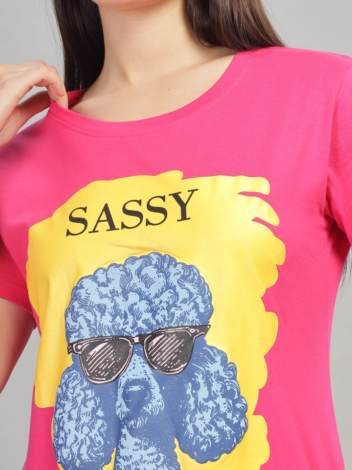 Rani pink gym wear long t-shirt for women for daily wear