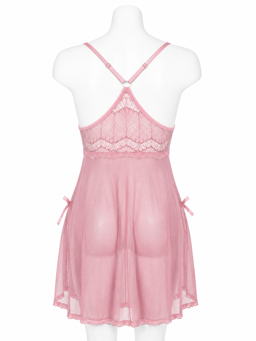 Cotton candy powernet lace babydoll dress online