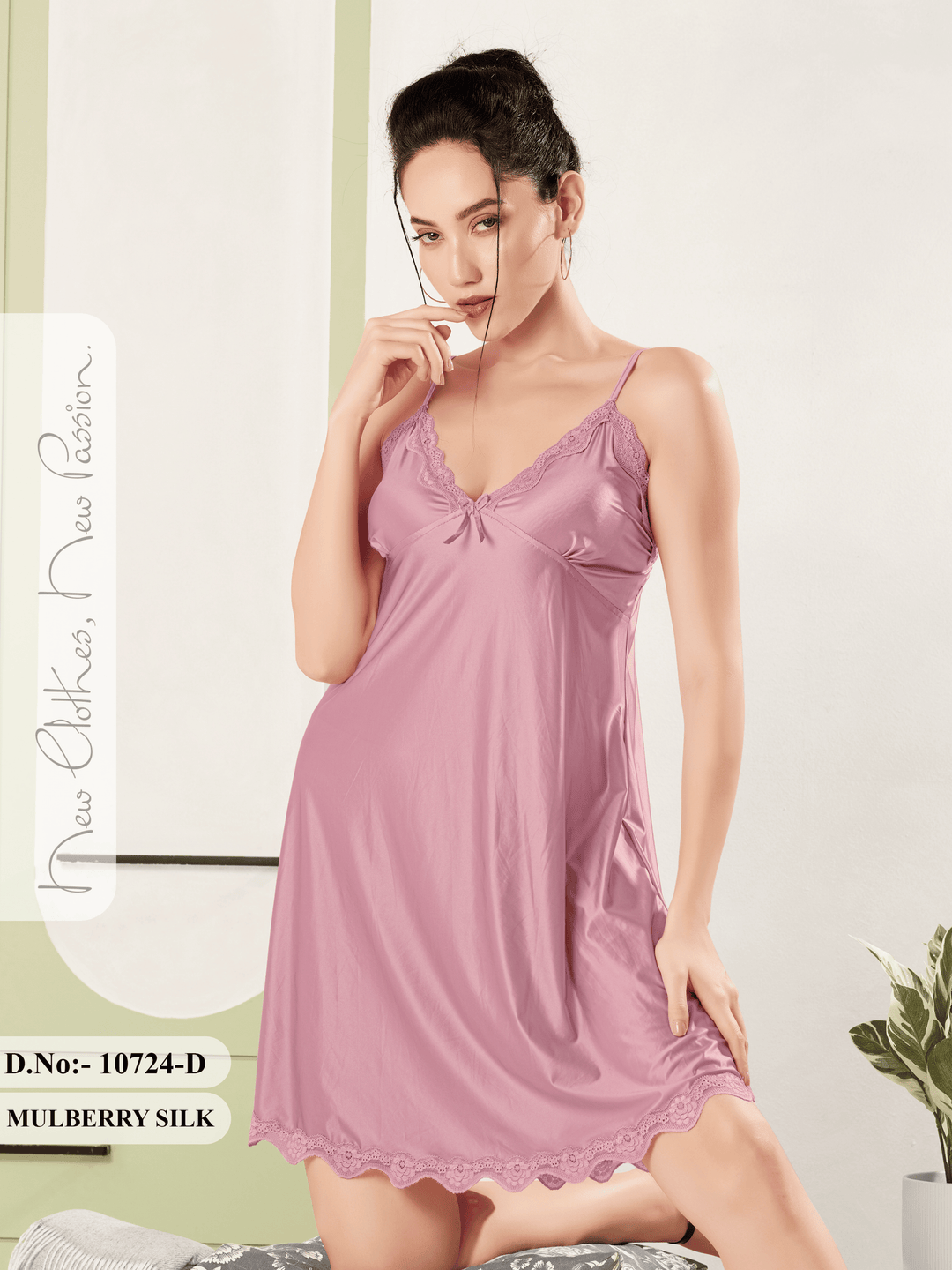 Mauve dream silk babydoll dresses for women online