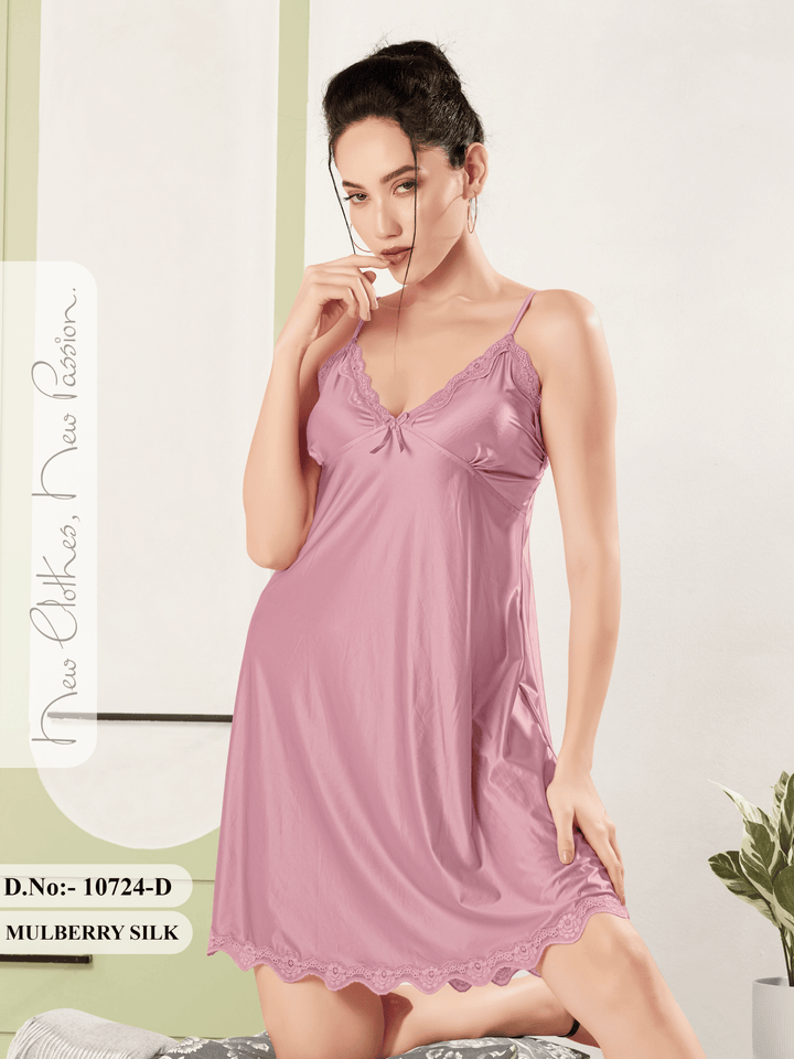 Mauve dream silk babydoll dresses for women online