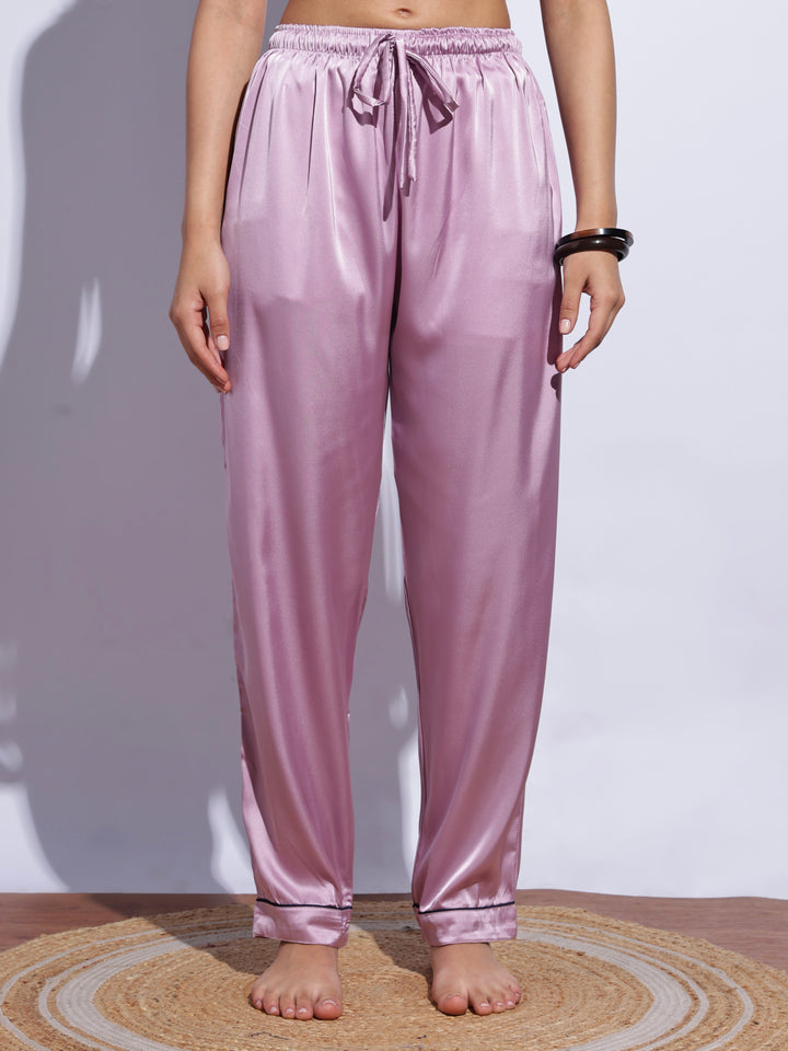 Womens satin pyjama set with classic lapel collar online