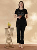 Black Cotton Plus Size Long T Shirt for Women with Pocket