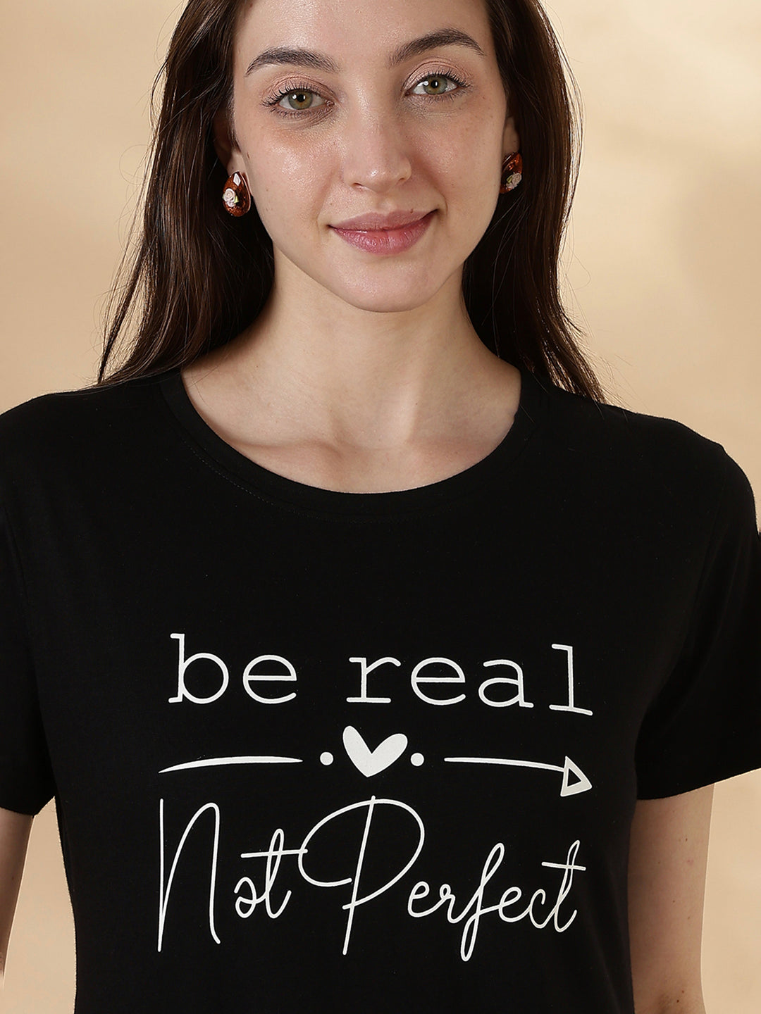 Black cotton plus size long t-shirt for women with pocket
