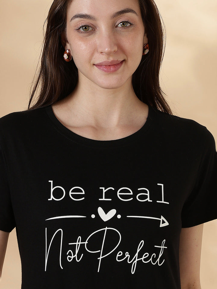 Black cotton plus size long t-shirt for women with pocket