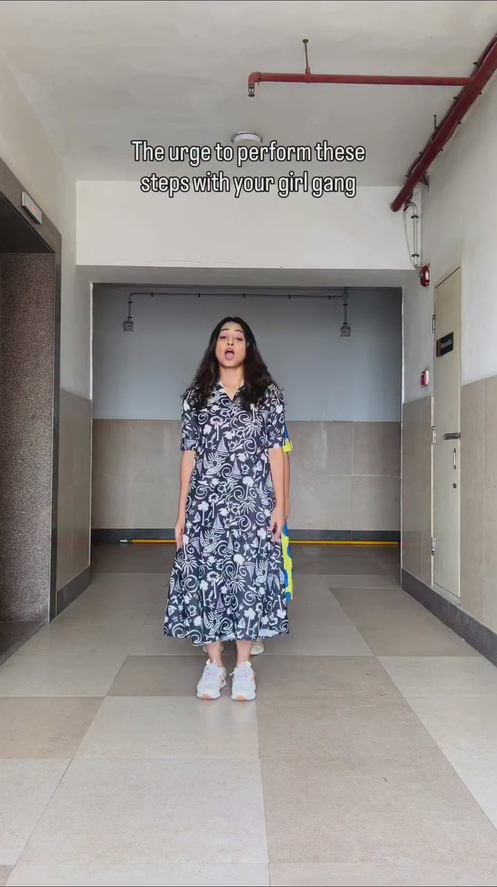 Twilight Florals Button-Down A-Line Nighty for Women