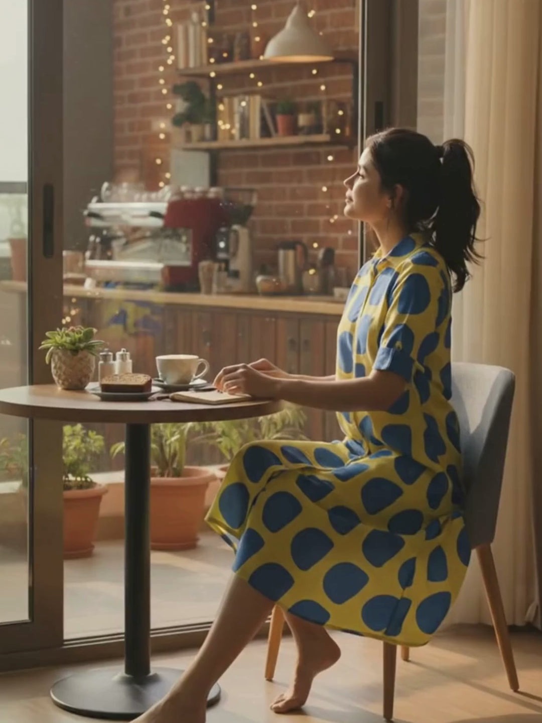 Bubble blast print classy modern style nighty for women