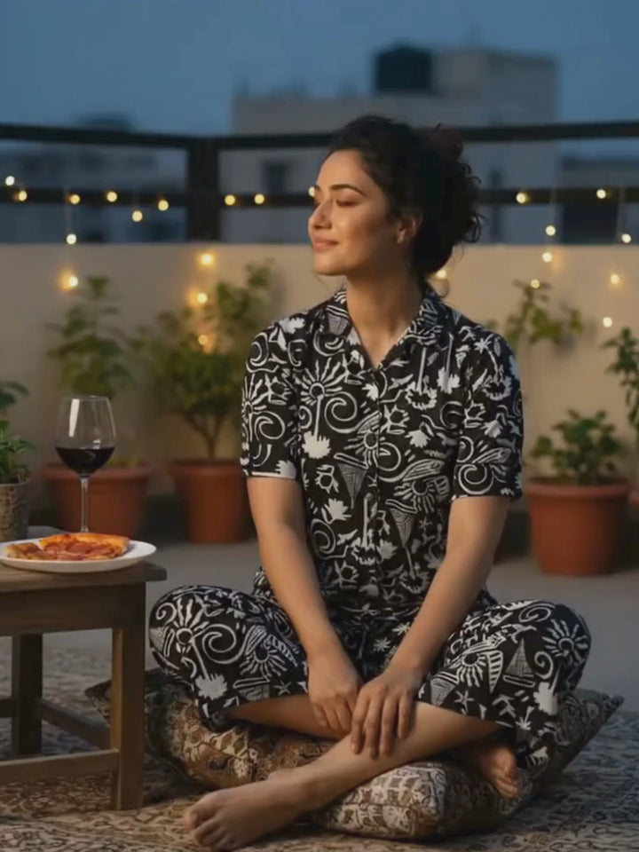 Twilight florals printed nighty dress For women