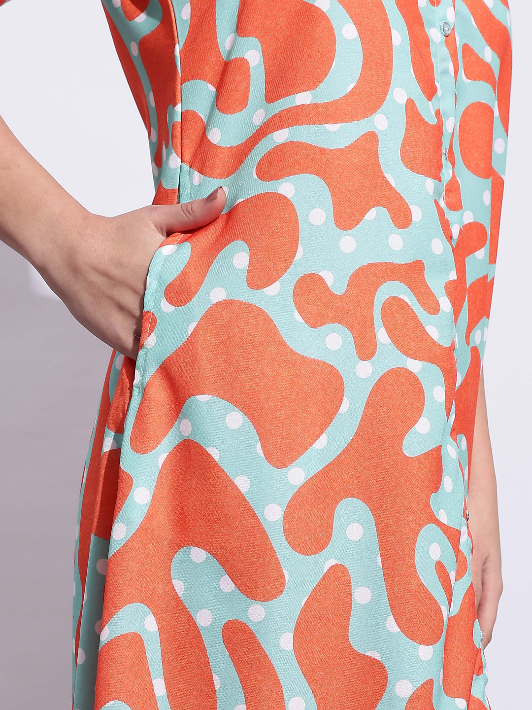 Zest glow a-line genz style printed modern nighty for women