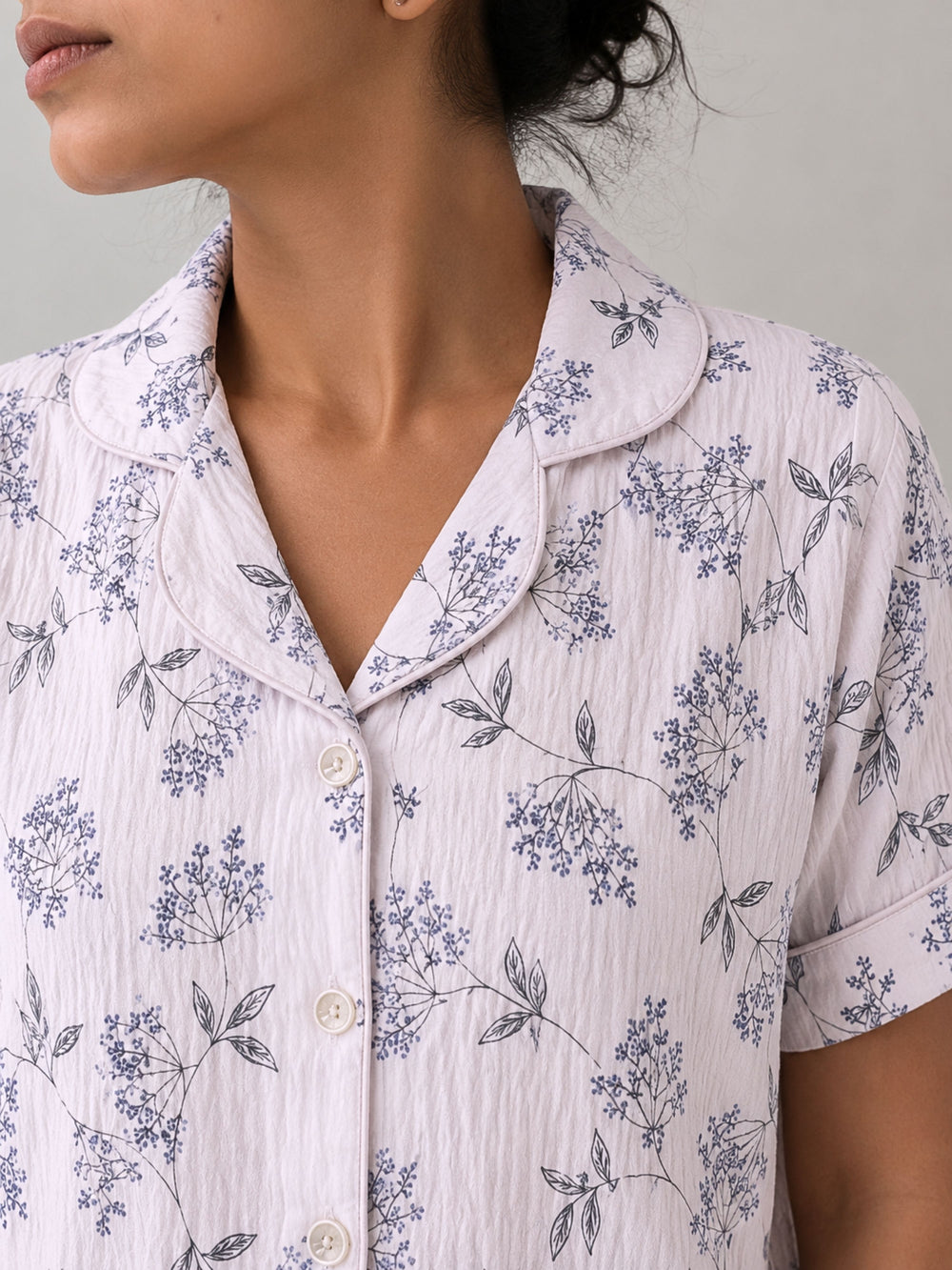 peach botanical floral pj sets for women online