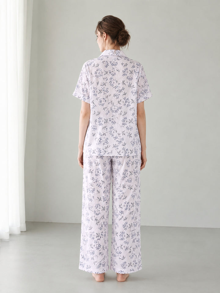 peach botanical floral pj sets for women online