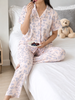 Peach Sorbet Soft Crush Texture Korean Pajama Set for Women