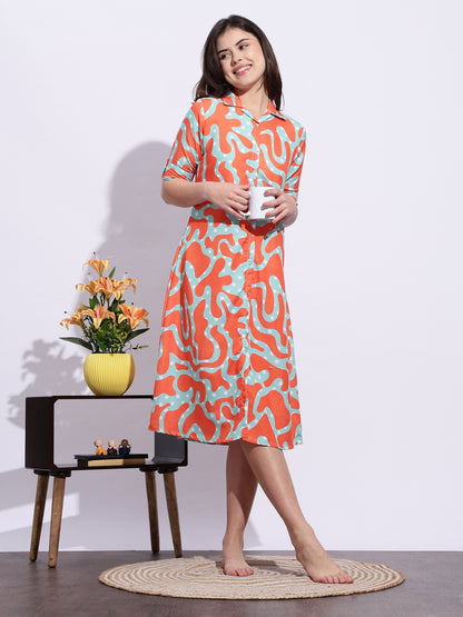 Zest Glow A-Line Genz Style Short Nighty for Girls And Women