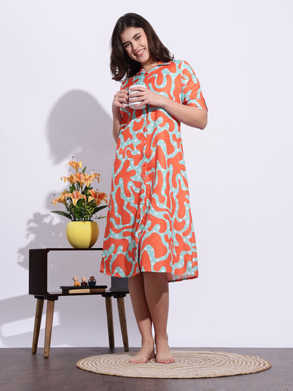 Zest Glow A-Line Genz Style Short Nighty for Girls And Women