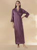 Satin Designer Nighty for Women with Lace Robe and Slip Set