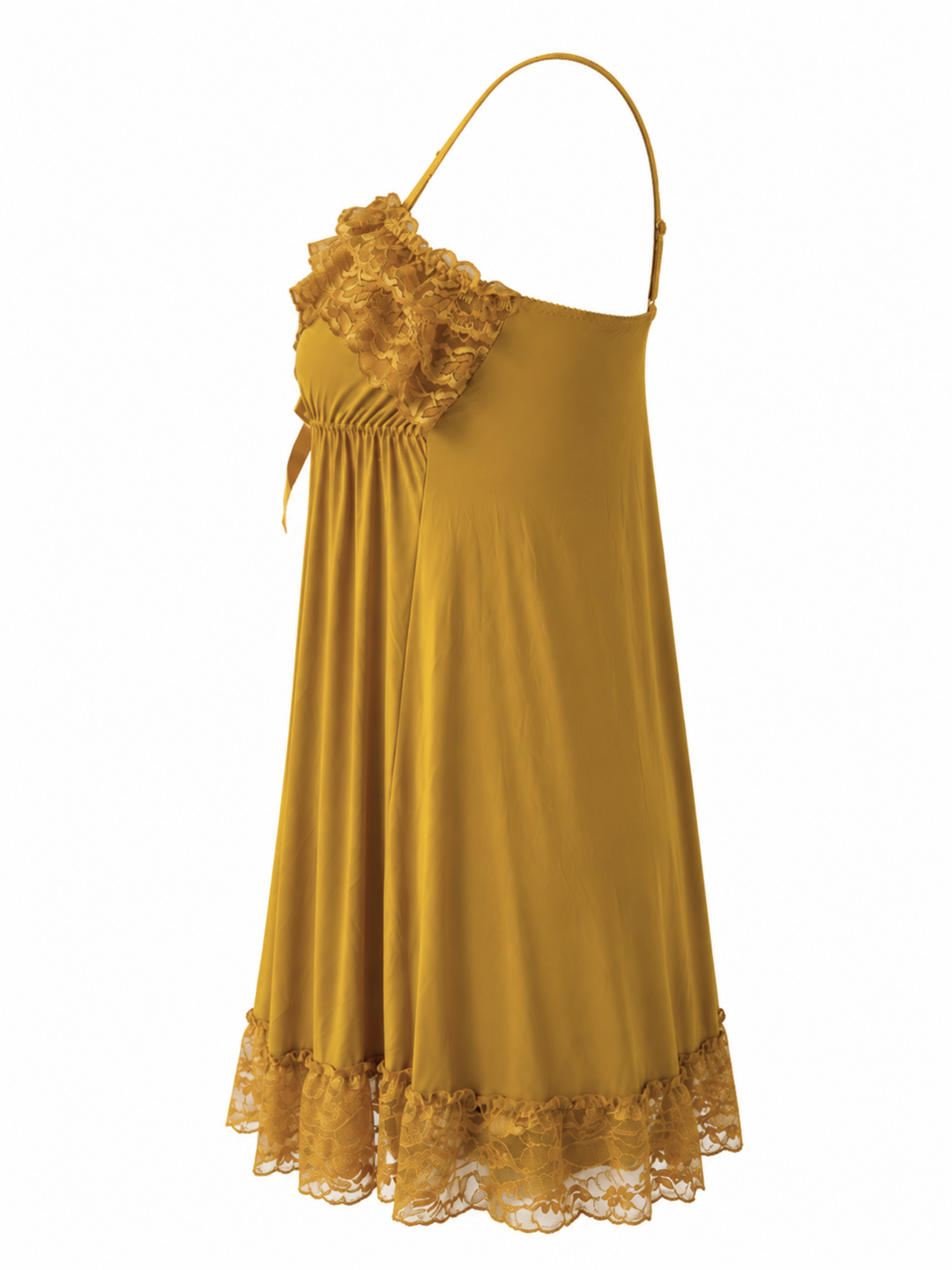 Sunlit gold branded babydoll dress for women