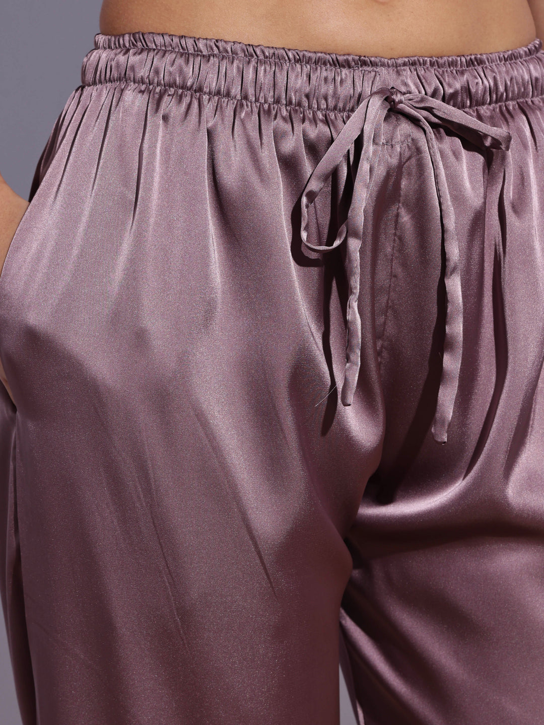 Breathable mocha satin pajama sets for women online