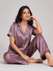 Mocha Satin Pajama for Women Soft Luxury Lounge Set
