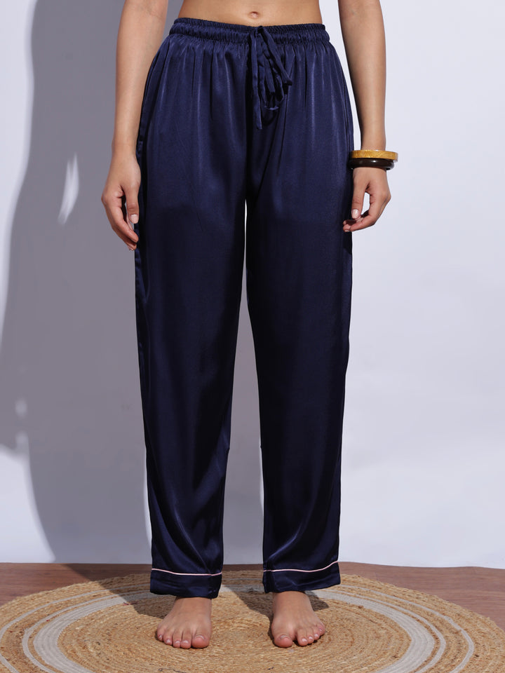 Blue satin comforable loungewear set for women online
