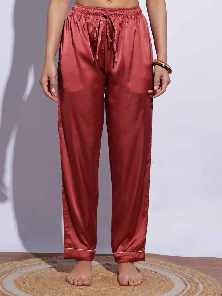 Romantic amber satin pyjama set for women online