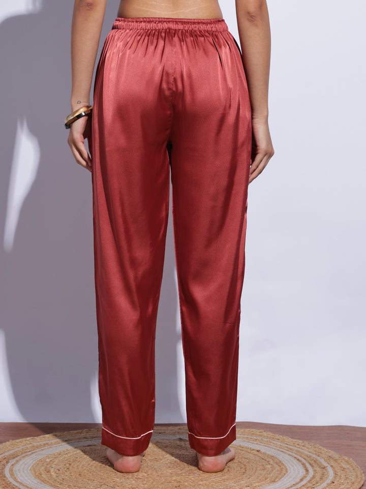 Romantic amber satin pyjama set for women online