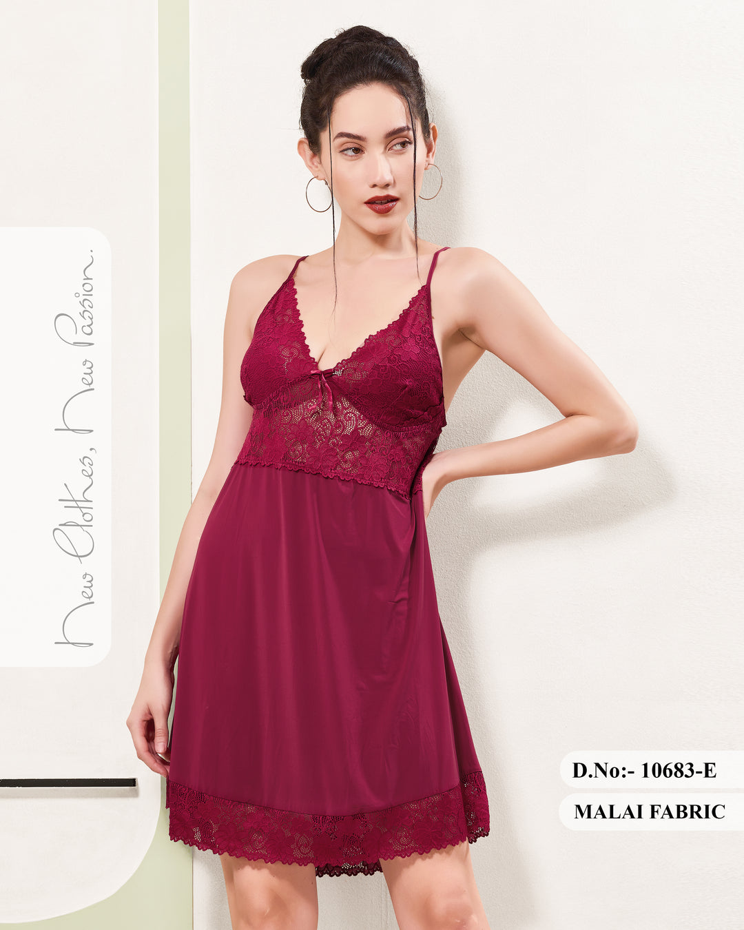 Berry bliss lace babydoll dresses for women with thong
