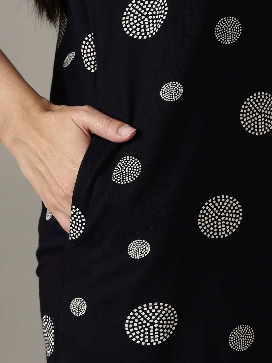 soft printed cotton black short nighty for women online