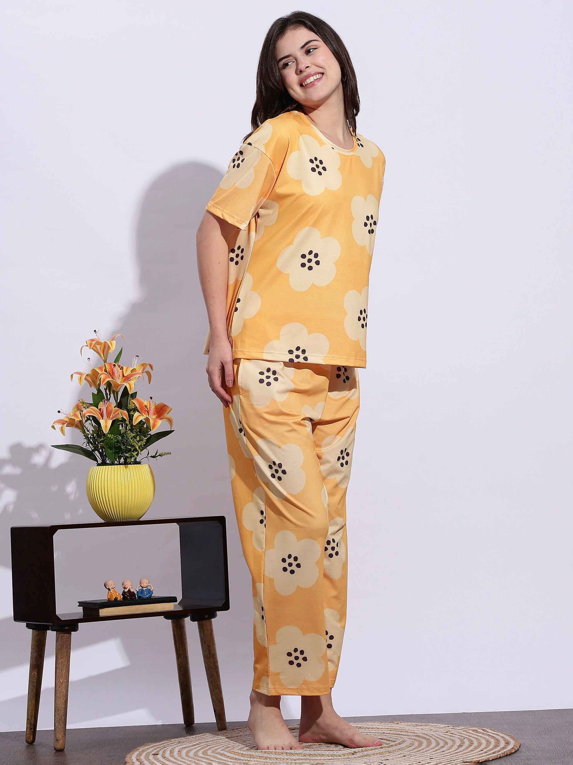 Sunshine Glow Lycra Pajama Set for Girls