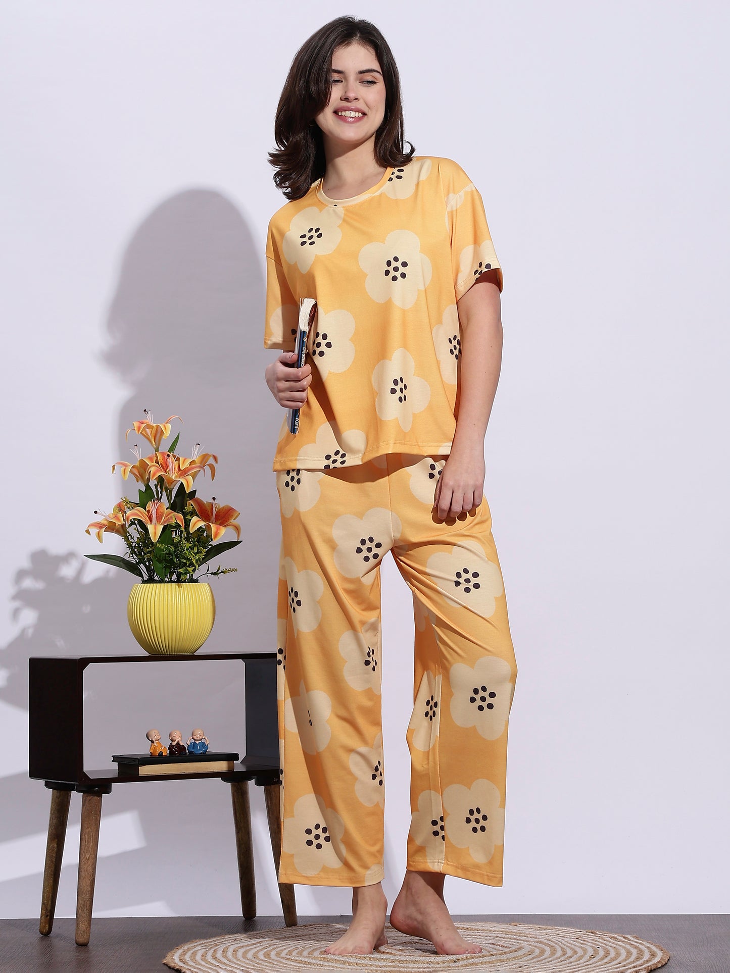 Sunshine Glow Lycra Pajama Set for Girls