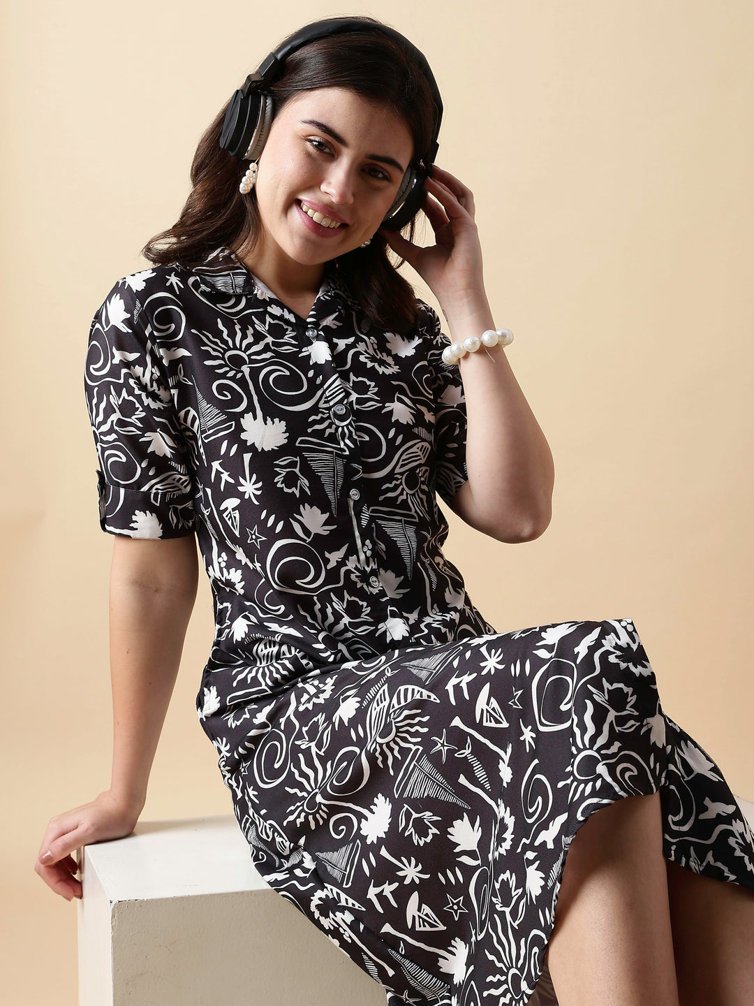 Twilight florals printed nighty dress For women