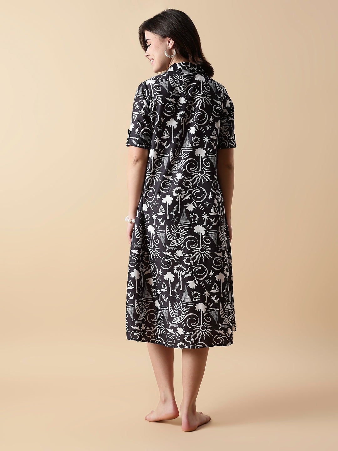 Twilight florals printed nighty dress For women