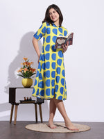 Bubble Blast Printed A-Line Short Nighty for Teens