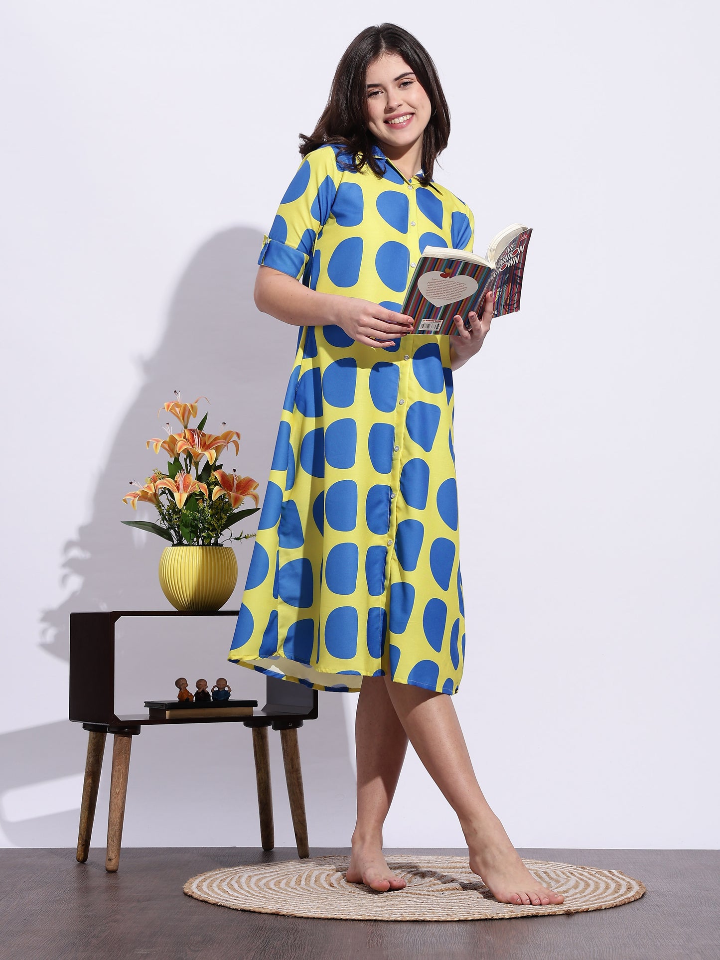 Bubble Blast Print Classy Short Nighty for Girls And Women