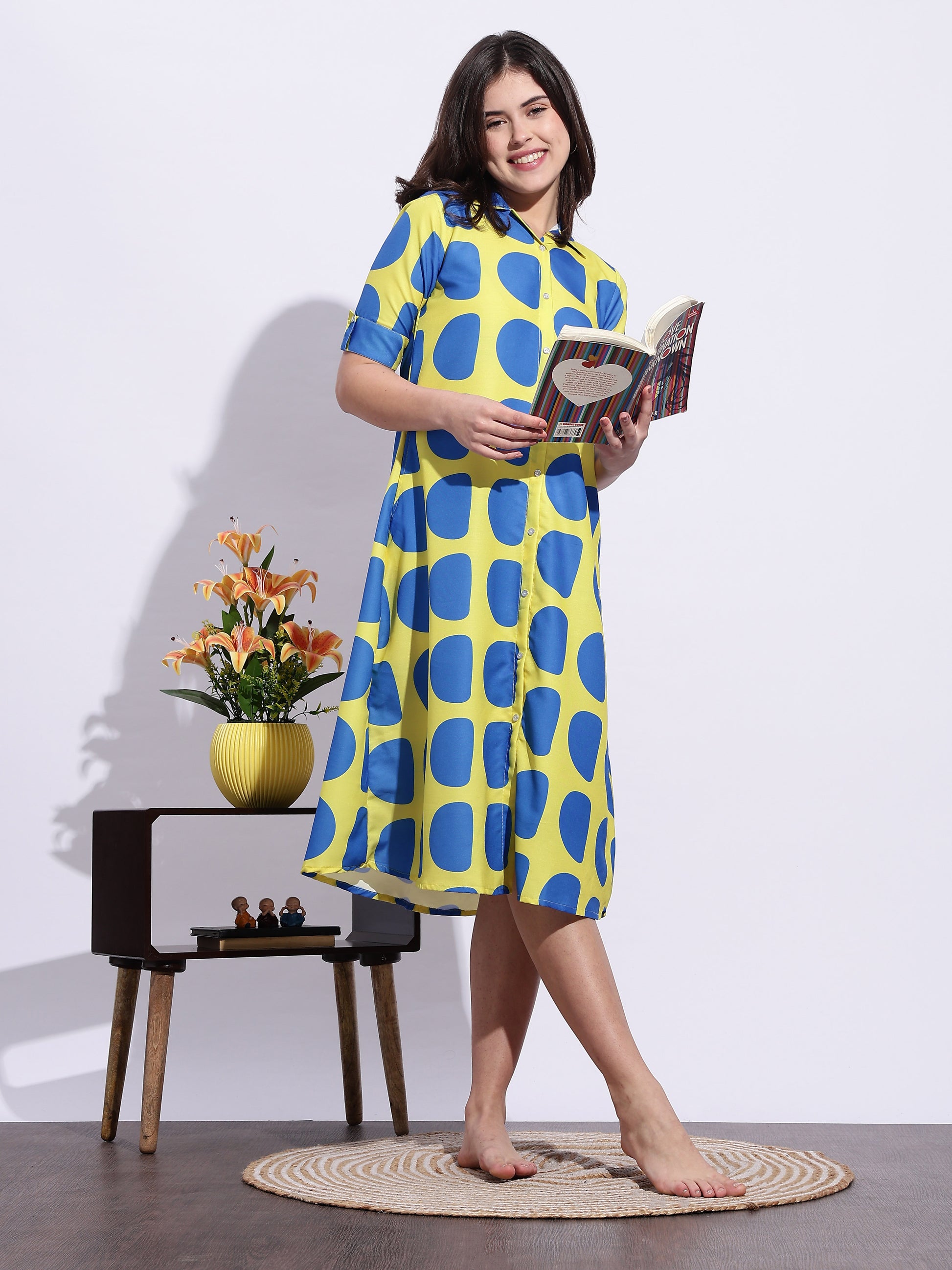 Bubble Blast Print Classy Short Nighty for Girls And Women