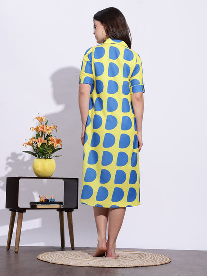 Bubble Blast Print Classy Short Nighty for Girls And Women