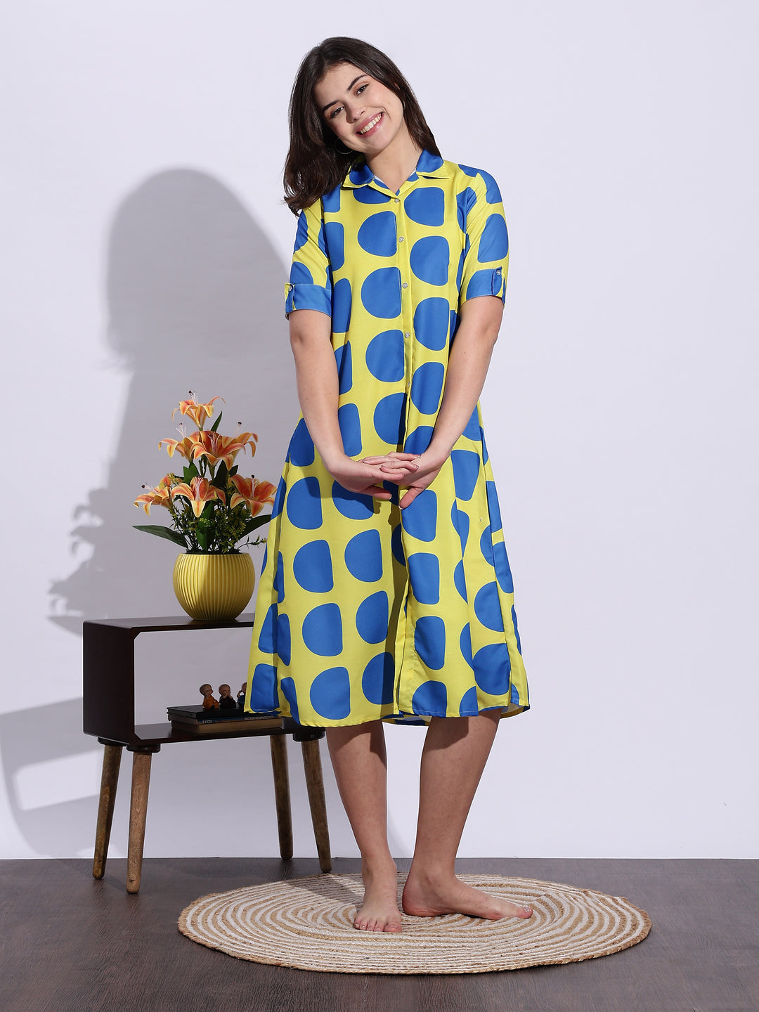 Bubble Blast Print Classy Short Nighty for Girls And Women