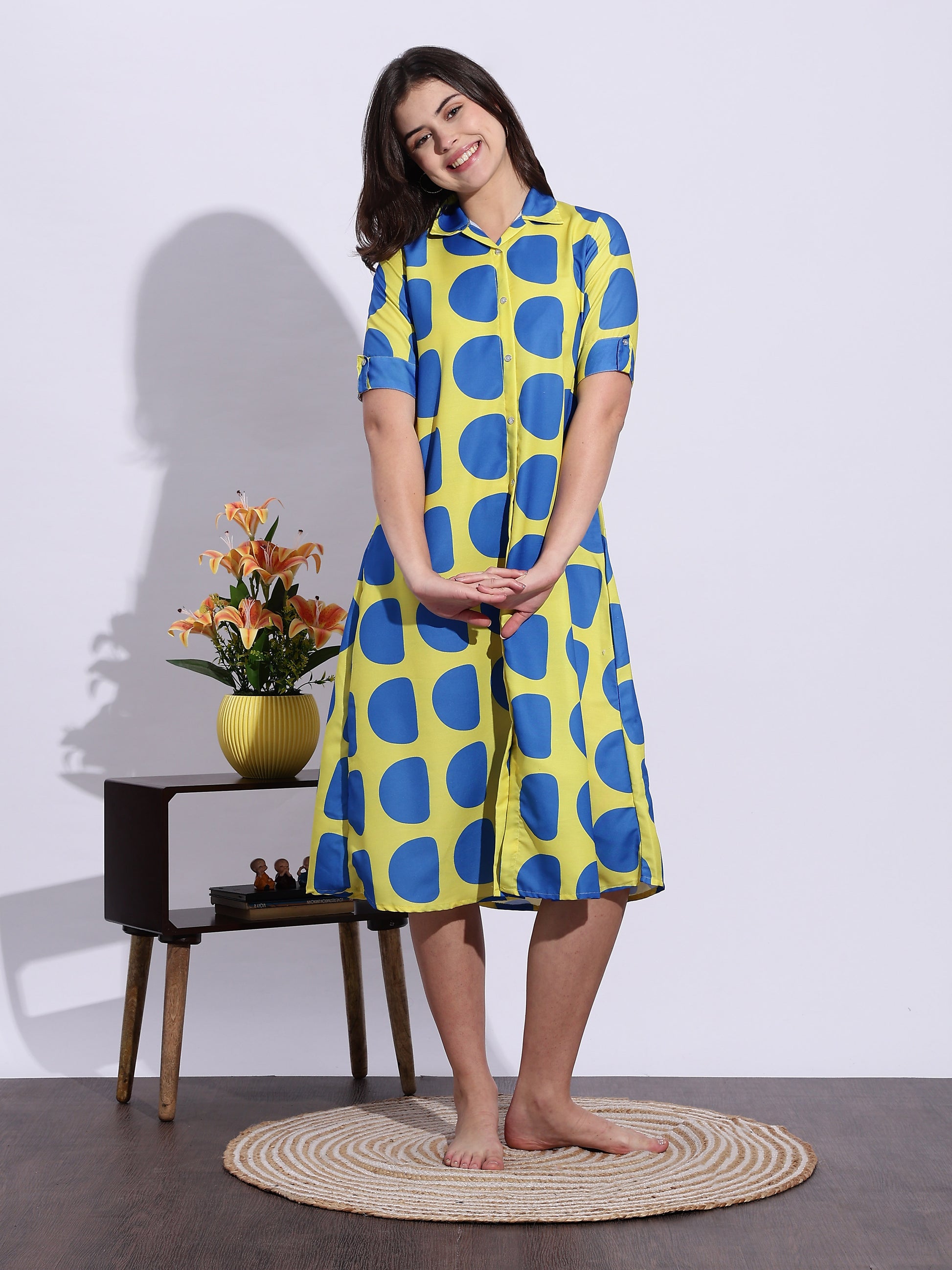 Bubble Blast Print Classy Short Nighty for Girls And Women