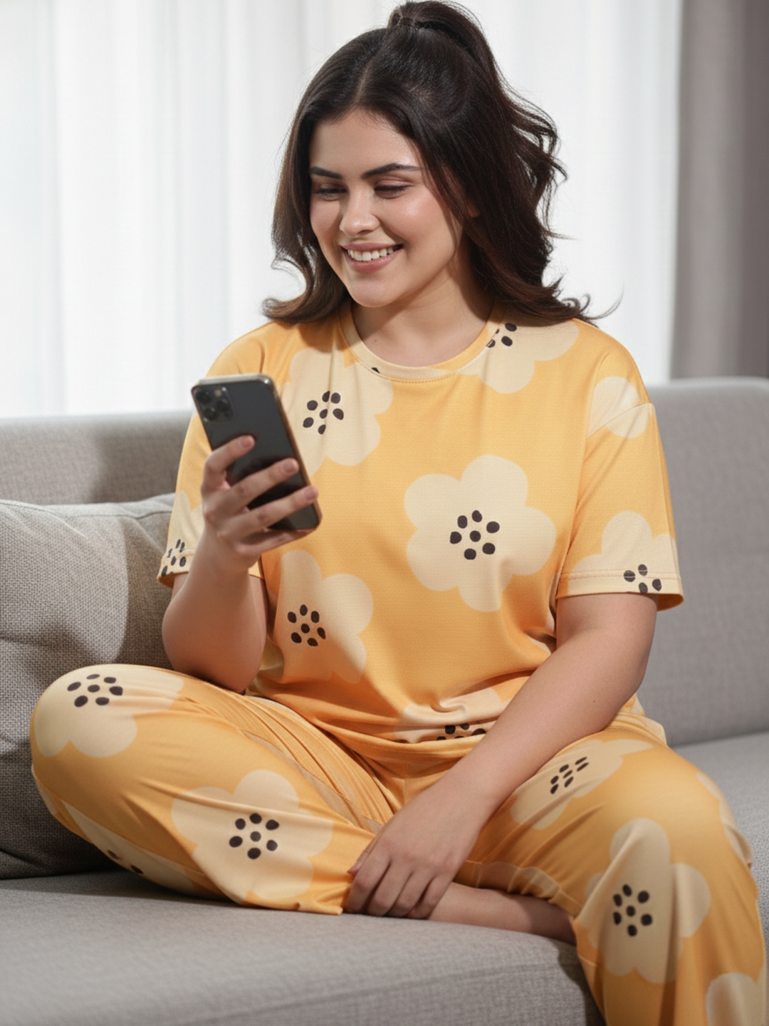 Sunshine glow lycra loungewear and pajama set for women