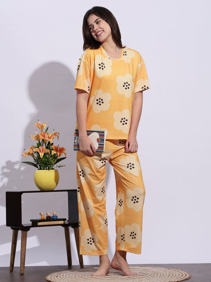 Sunshine glow lycra loungewear and pajama set for women