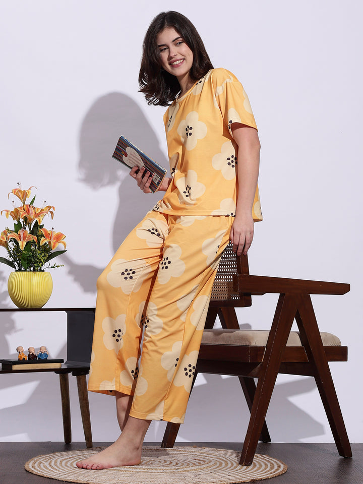 Sunshine glow lycra loungewear and pajama set for women